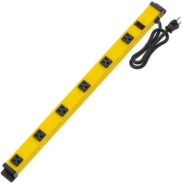 Main image of Metal Power Strip, 6 Widely Space Outlets, Wall Mountable Power Strip Surge Protector, 6 FT Extension Cord,15A/1875W, ETL Listed