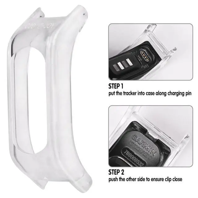 Alt view image 2 of 4 - Leather & Silicone Mixed Strap Compatible with vivosmart 5 Replacement Watch band with New Transparent Case M/L