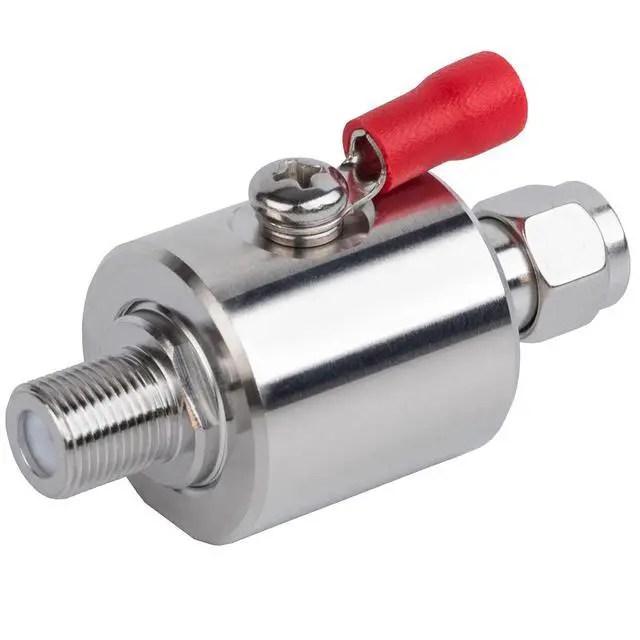 Alt view image 2 of 6 - Lightning Arrestor F Male to F Female DC-3GHz 75 ohm Cellular 2G 3G 4G LTE CATV Satellite with 90V Gas Tube Surge Arrester (Lightning Arrester F Male to Female)