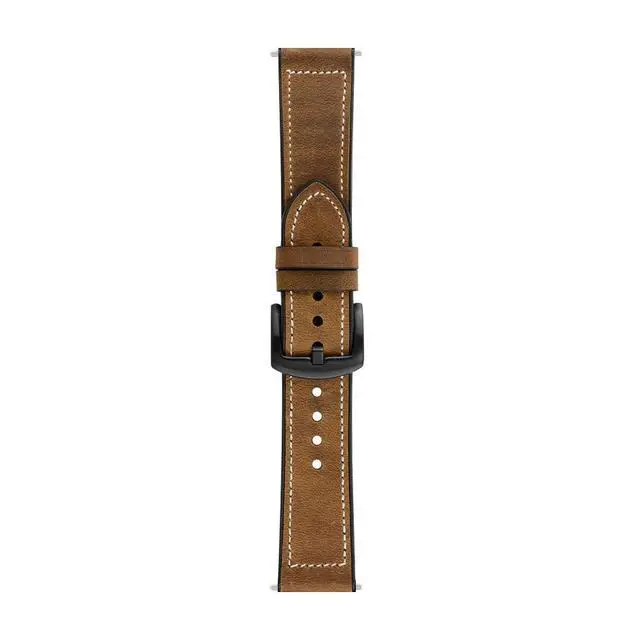Alt view image 5 of 5 - Leather & Silicone Mixed Strap Compatible with vivosmart 5 Replacement Watch band with New Transparent Case M/L