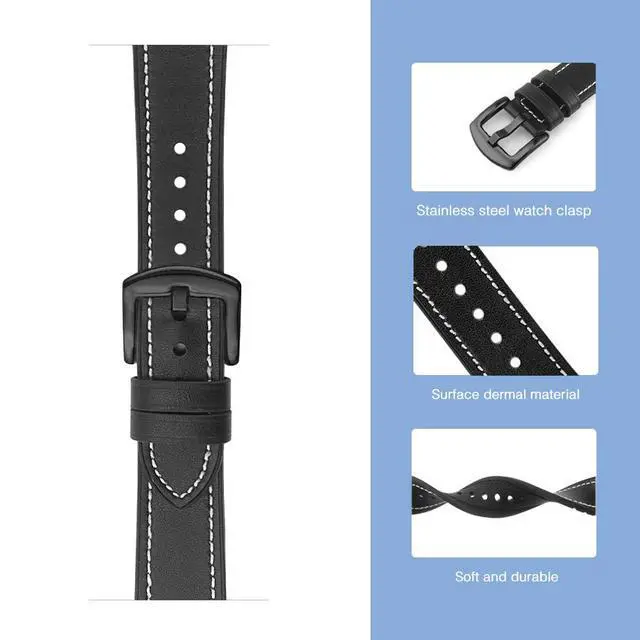 Alt view image 3 of 4 - Leather & Silicone Mixed Strap Compatible with vivosmart 5 Replacement Watch band with New Transparent Case M/L