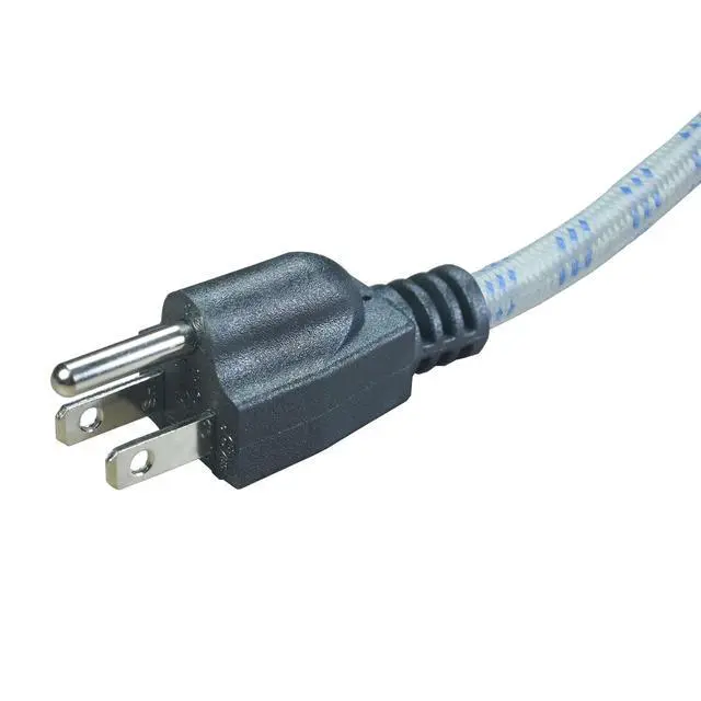 Alt view image 2 of 5 - Power Cord 3 Prong AC Cable 6FT/1.8m Nylon Braided | 10A 18AWG, Universal Replacement 3 Pin, For Computer, Monitor, Printer, PC, TV, Projector, Power Supply Cable