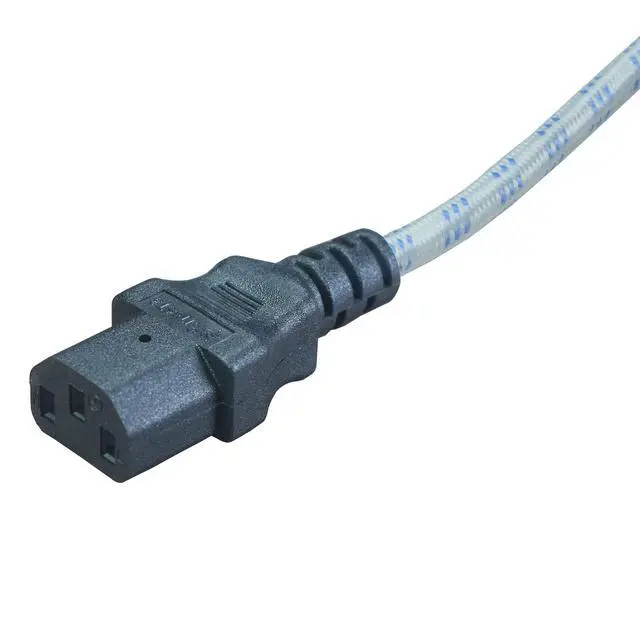 Alt view image 3 of 5 - Power Cord 3 Prong AC Cable 6FT/1.8m Nylon Braided | 10A 18AWG, Universal Replacement 3 Pin, For Computer, Monitor, Printer, PC, TV, Projector, Power Supply Cable