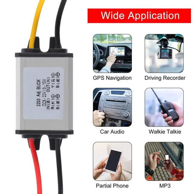 Alt view image 7 of 7 - 2PCS DC Buck Converter Voltage Regulator DC 8-22V to 3-15V 5V 12V 3A Step-Down Module Waterproof Car Power Converter Compatible with Led Light Car Truck Boat
