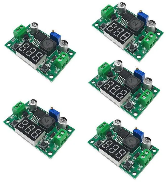 Main image of 5 PCS LM2596 DC-DC Step Down Buck Power Convert Module, 4.0-40V Input to 1.25-37V Output Adjustable Voltage Regulator, Buck Converter with LED Voltmeter Display
