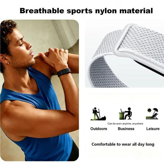 Alt view image 3 of 6 - Nylon Sport Band Compatible with Google Fitbit Air,Soft Breathable Wristband Replacement Compatible with Fitbit Air Fitness,Micro-Adjustable Performance Loop for Screenless Tracker