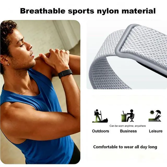 Alt view image 3 of 6 - Nylon Sport Band Compatible with Google Fitbit Air,Soft Breathable Wristband Replacement Compatible with Fitbit Air Fitness,Micro-Adjustable Performance Loop for Screenless Tracker