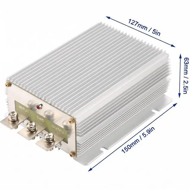 Alt view image 2 of 7 - DC DC Power Supply Converter, 24V to 12V 60A 720W Step Down Voltage Regulator Module with Die Cast Aluminum Shell for Automotive Marine Solar Applications