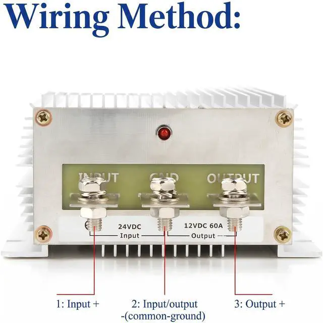 Alt view image 3 of 7 - DC DC Power Supply Converter, 24V to 12V 60A 720W Step Down Voltage Regulator Module with Die Cast Aluminum Shell for Automotive Marine Solar Applications