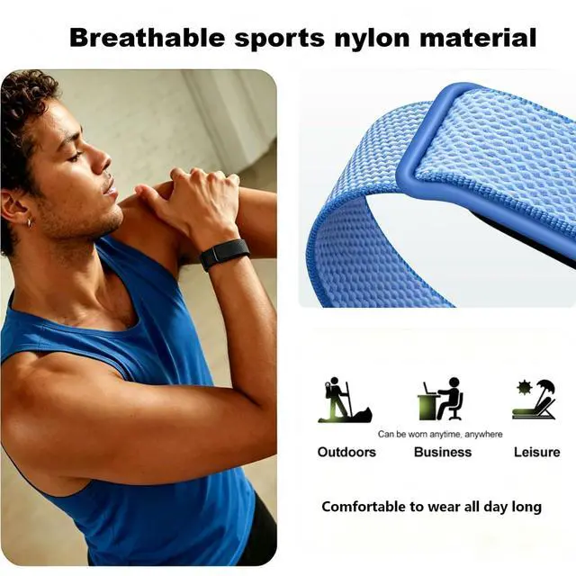 Alt view image 3 of 6 - Nylon Sport Band Compatible with Google Fitbit Air,Soft Breathable Wristband Replacement Compatible with Fitbit Air Fitness,Micro-Adjustable Performance Loop for Screenless Tracker