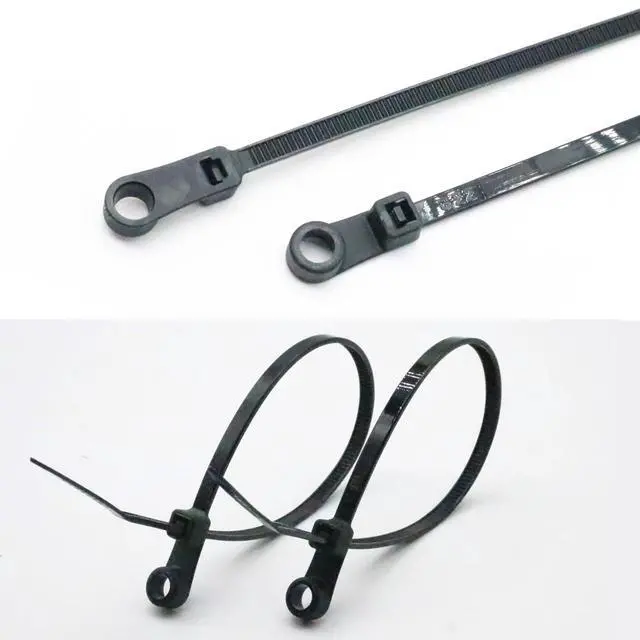 Alt view image 6 of 6 - 400pcs Zip Tie with Screw Hole, 8 inch Automotive Wire Self Locking Black Zip Ties, Screw Zip Tie Mount (8")