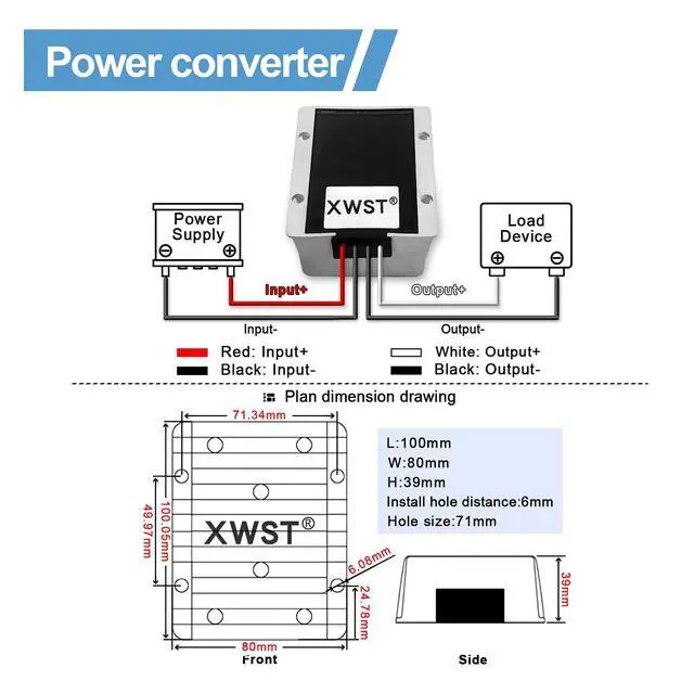 Alt view image 4 of 7 - DC 24V Step up to 48V 15A 720W Converter Voltage Converter, 48Volt Regulator Waterproof DC/DC Boost Transformer Power Supply(24V to 48V 15A)