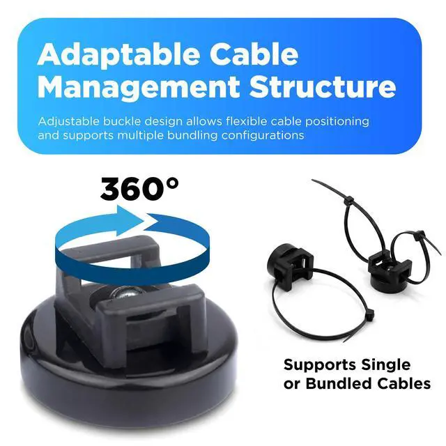 Alt view image 3 of 7 - Magnetic Zip Tie Mount Wire Holder - 24 Magnetic Holders | 24 Cable Ties & Magnet Clips for Multipurpose Cable Management - Black Zip Tie Mounts for Home, Office & Electrical Wiring