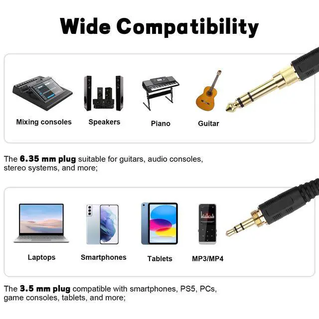 Alt view image 4 of 6 - Replacement HD599 Audio Cable Coiled Cord Compatible with Sennheiser HD620S, HD599 SE, HD 598 Cs, HD 560s, HD569, HD550, HD598, HD558 Headphones, 2.5mm to 3.5mm Cable with 6.35mm Adapter
