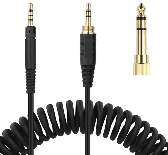Main image of Replacement HD599 Audio Cable Coiled Cord Compatible with Sennheiser HD620S, HD599 SE, HD 598 Cs, HD 560s, HD569, HD550, HD598, HD558 Headphones, 2.5mm to 3.5mm Cable with 6.35mm Adapter