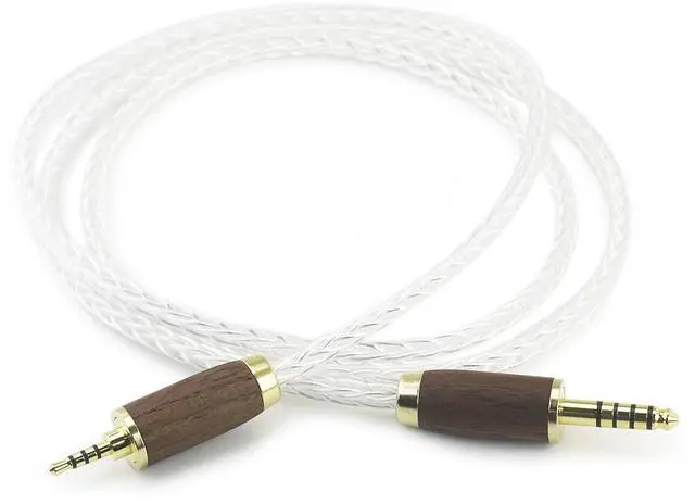 Main image of 2.5mm Balanced Male to 4.4mm Balanced Male Headphone Audio Adapter Cable 8 Cores 6N OCC Copper Single Crystal Silver Plated Wire Walnut Wood Shell 2.5mm to 4.4mm 4.9ft