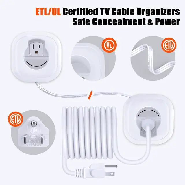 Alt view image 3 of 6 - Wall Mounted TV Cord Hider White Wire Hiders for in-Wall Cable Management System, Power & Low Voltage Cable Management, Hole Saw Drill Attachment, Professional Installation for Clean Look