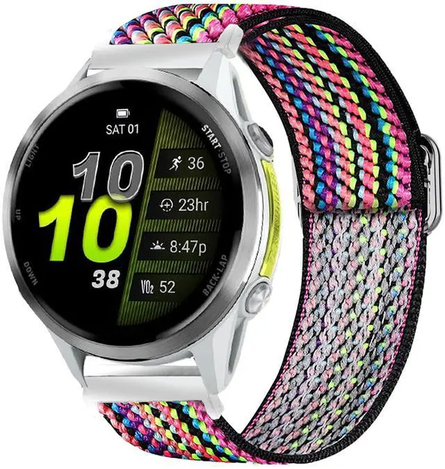 Main image of Compatible with Garmin Forerunner 970 bands, Quick Release Stretch Elastics Nylon Adjustable Replacement Strap Accessories for Men & Women Compatible with Garmin Forerunner 970