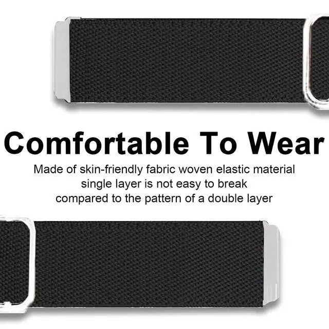 Alt view image 4 of 6 - Compatible with Garmin Forerunner 970 bands, Quick Release Stretch Elastics Nylon Adjustable Replacement Strap Accessories for Men & Women Compatible with Garmin Forerunner 970