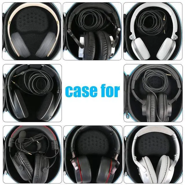 Alt view image 4 of 7 - Hard Travel Case for Full Size Headphone | Compatible with Most Headphone, Shockproof, Impact-resistant, Protective Storage Box, Smooth Zipper