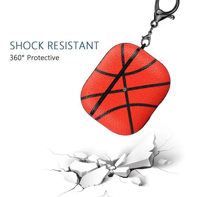 Alt view image 2 of 5 - for AirPods 3 Case,Shock Resistant Basketball Case Cover for AirPods 3,with Keychain,Front LED Visiblenot pro 3