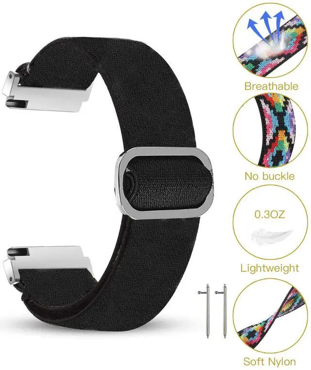 Alt view image 5 of 6 - Compatible with Garmin Forerunner 970 bands, Quick Release Stretch Elastics Nylon Adjustable Replacement Strap Accessories for Men & Women Compatible with Garmin Forerunner 970