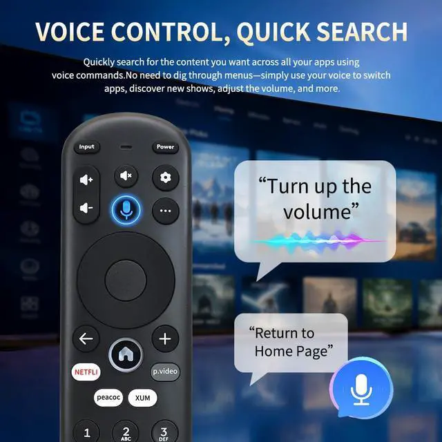 Alt view image 5 of 6 - Voice Remote Control Replacement for Element Xumo TV/Stream Box E500AC65C E500AC43C E500AC55C E500AC50C, with Voice Function for Element 65 4K UHD HDR Xumo TV