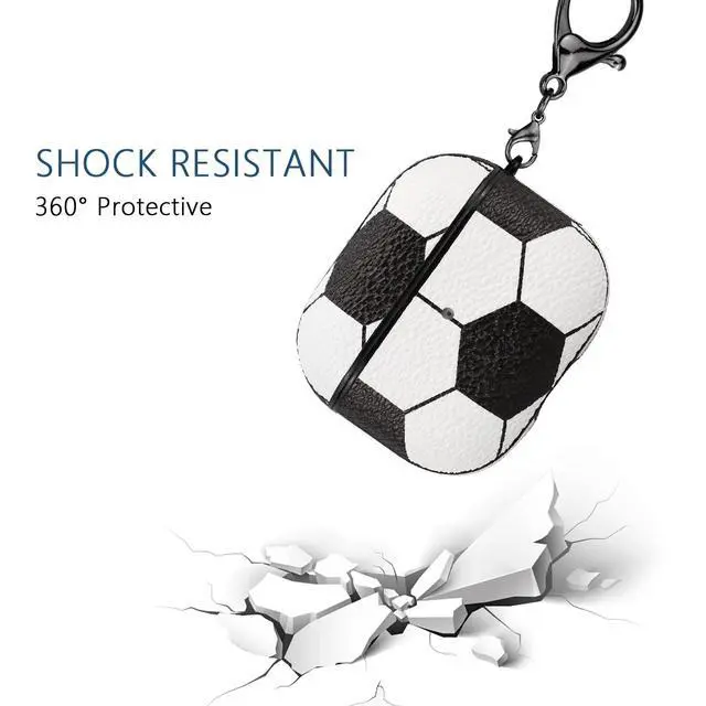 Alt view image 2 of 5 - for AirPods 3 Case, Full Protective Durable Soccer Case Cover for Apple AirPods 3,with Keychain Front Led Visiblenot pro 3