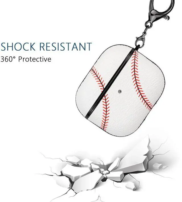 Alt view image 3 of 5 - for AirPods 3 Case, Full Protective Durable Baseball Case for Apple AirPods 3 Charging,Case Cover with Keychainnot pro 3