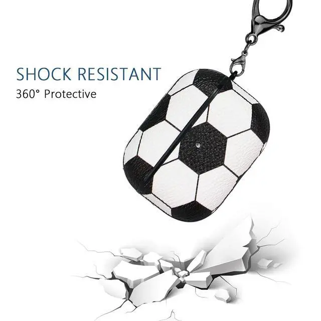 Alt view image 3 of 6 - Case for AirPods pro 2, Full Protective Durable Soccer Case for Apple AirPods pro 2 Charging,Case Cover with Keychain