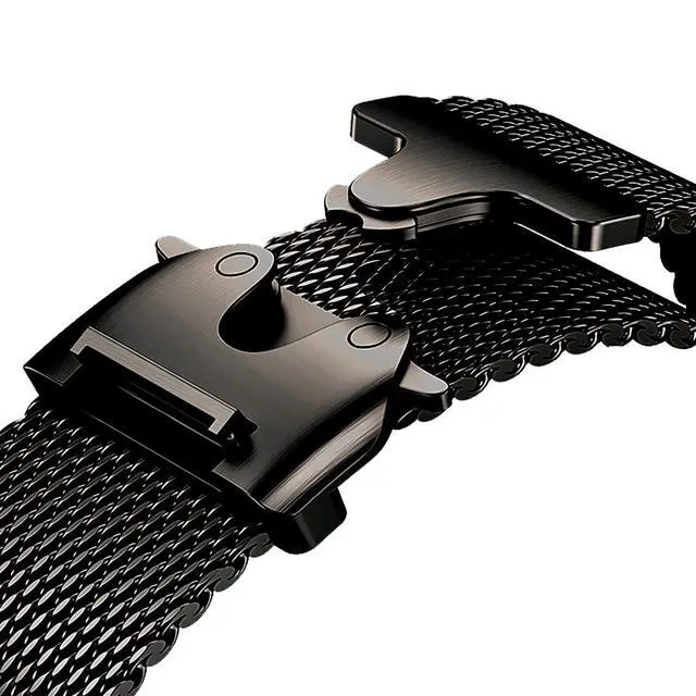 Alt view image 2 of 7 - Milanese Mesh Loop Compatible with Apple Watch Bands 49mm 46mm 45mm 44mm 42mm for Men Women, Pure Titanium Mesh Loop with Parachute-style Buckle for iWatch Ultra 2 Series 10 9 8 7 6 SE 5 4 3