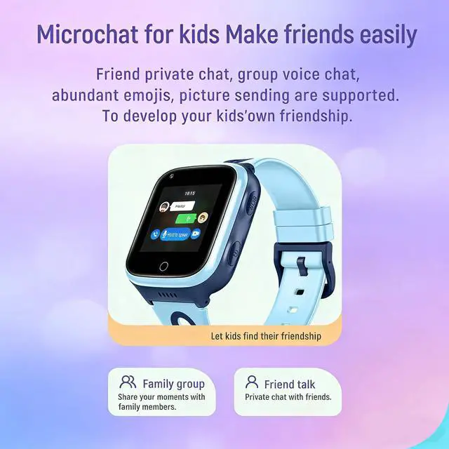 Alt view image 4 of 7 - Kids GPS Smart Watch 4G Calling Whatsapp Line Facebook Worldwide Tracker Real-time Tracking Phone Video Voice Message Chat SOS Alarm Geo-Fence Pedometer Anti-Lost for 3-15 Boys Girls (Blue)