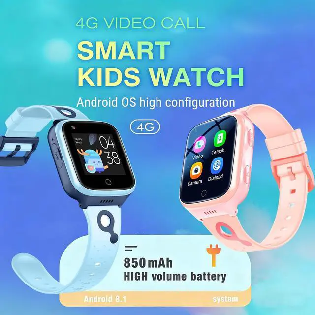 Alt view image 6 of 7 - Kids GPS Smart Watch 4G Calling Whatsapp Line Facebook Worldwide Tracker Real-time Tracking Phone Video Voice Message Chat SOS Alarm Geo-Fence Pedometer Anti-Lost for 3-15 Boys Girls (Blue)