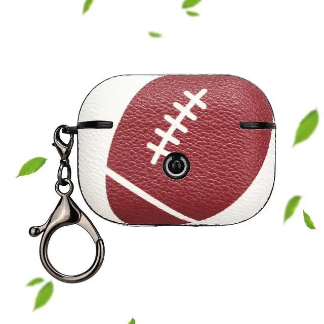 Alt view image 6 of 6 - Case for AirPods pro 2, Full Protective Durable Football Case for Apple AirPods pro 2 Charging,Case Cover with Keychain