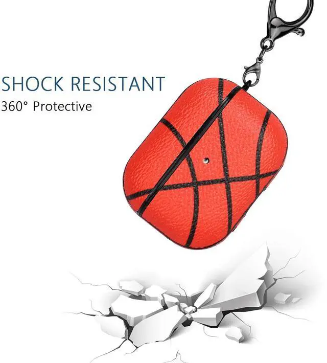 Alt view image 3 of 6 - Case for AirPods pro 2, Full Protective Durable Basketball Case for Apple AirPods pro 2 Charging,Case Cover with Keychain