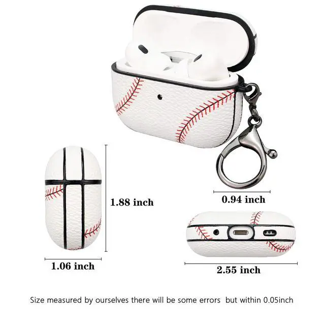 Alt view image 5 of 6 - Case for AirPods pro 2, Full Protective Durable Baseball Case for Apple AirPods pro 2 Charging,Case Cover with Keychain