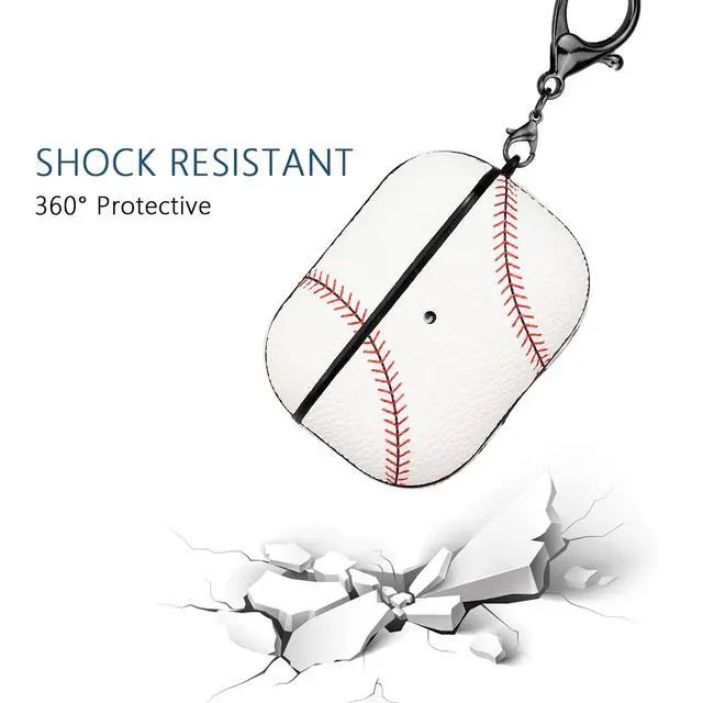 Alt view image 3 of 6 - Case for AirPods pro 2, Full Protective Durable Baseball Case for Apple AirPods pro 2 Charging,Case Cover with Keychain