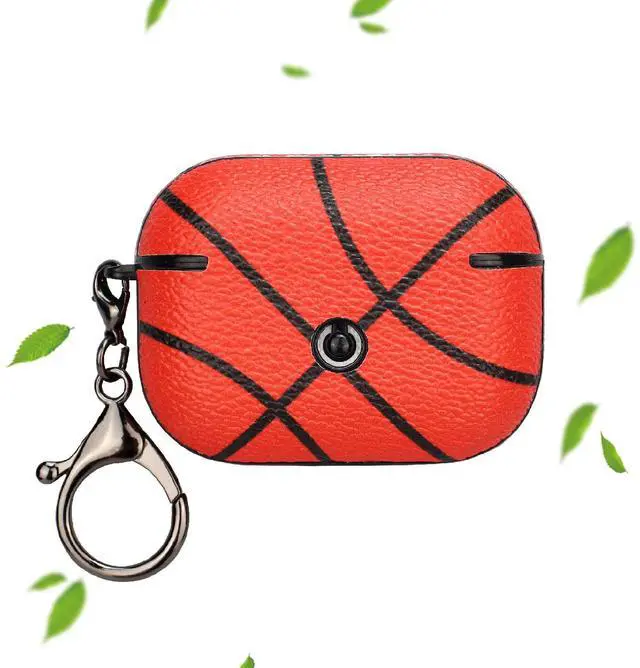 Alt view image 6 of 6 - Case for AirPods pro 2, Full Protective Durable Basketball Case for Apple AirPods pro 2 Charging,Case Cover with Keychain