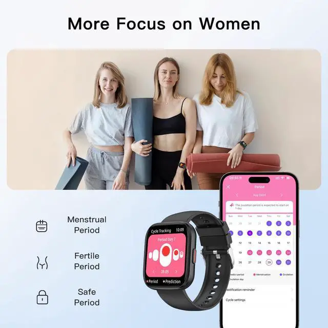 Alt view image 7 of 7 - Smart Watches for Men Answer/Make Calls, 1.85'' Fitness Watch with Heart Rate/Sleep Tracker, Activity Tracker, Pedometer, Voice Control, Waterproof Smart Watch for Android iPhone (2 Straps)