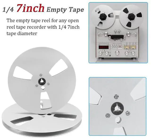 Alt view image 2 of 7 - 1/4 7 Inch Nab Aluminum Metal Reel, Aluminum Alloy Universal Empty Take Up Reel to Reel, Small Hub for TEAC/ReVox Studer, 3 hold