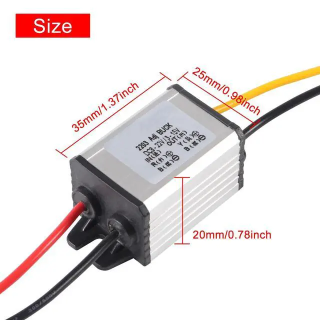 Alt view image 3 of 7 - 2PCS DC Buck Converter Voltage Regulator DC 8-22V to 3-15V 5V 12V 3A Step-Down Module Waterproof Car Power Converter Compatible with Led Light Car Truck Boat