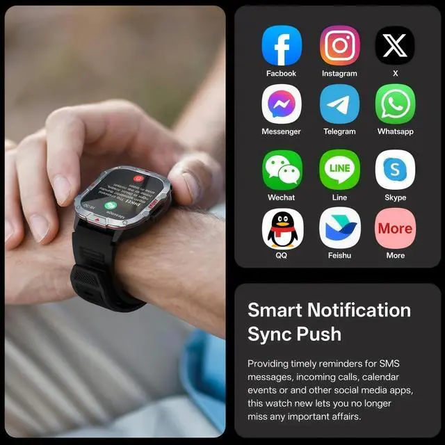 Alt view image 6 of 7 - smart Watches for Men Women, 2.1" HD Touchsreen, Bluetooth Calling, 5 ATM Water-Resistance, 130+ Sports Modes, Health, Fitness & Sleep Tracker, Timer, Pedometer, Fitness Watch for Android/iOS