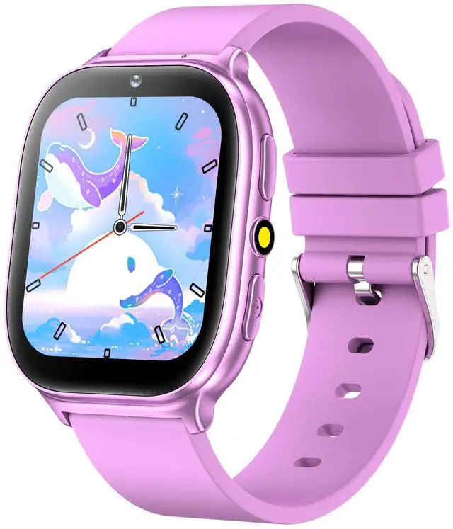 Main image of Kids Smart Watch for Girls Boys Age 5-12, 10 Alarms and Vibration Reminder, App Location Check, 20 Puzzle Games HD Touch Screen Watch with Camera, Music Player, Pedometer, Flashlight, Gift (Purple)