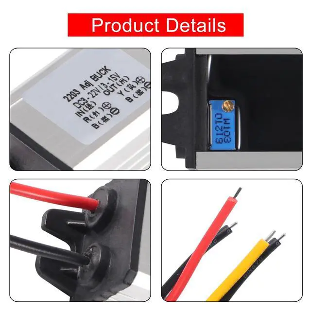 Alt view image 5 of 7 - 2PCS DC Buck Converter Voltage Regulator DC 8-22V to 3-15V 5V 12V 3A Step-Down Module Waterproof Car Power Converter Compatible with Led Light Car Truck Boat