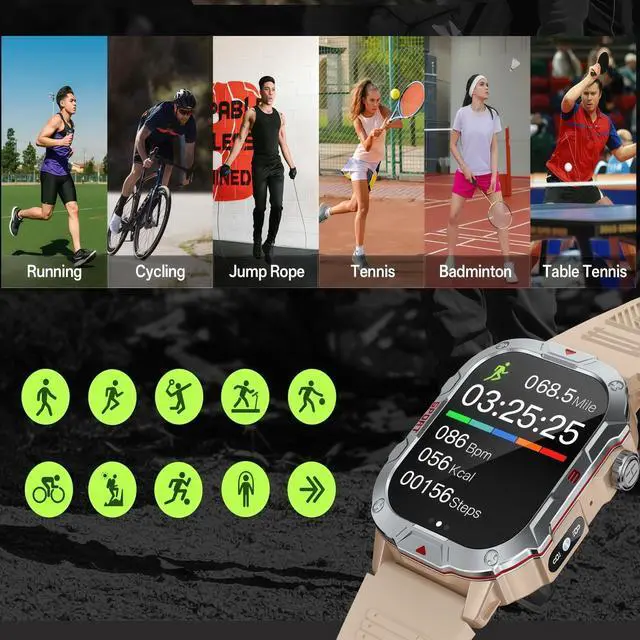 Alt view image 5 of 7 - smart Watches for Men Women, 2.1" HD Touchsreen, Bluetooth Calling, 5 ATM Water-Resistance, 130+ Sports Modes, Health, Fitness & Sleep Tracker, Timer, Pedometer, Fitness Watch for Android/iOS