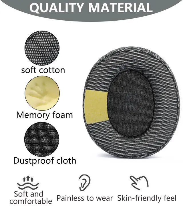 Alt view image 3 of 6 - Replacement Ear Pads Compatible with Anker Soundcore Life Q35 Black | for Anker Soundcore Life Q30 headphones Soft cotton/memory foam ear pads and earmuffs