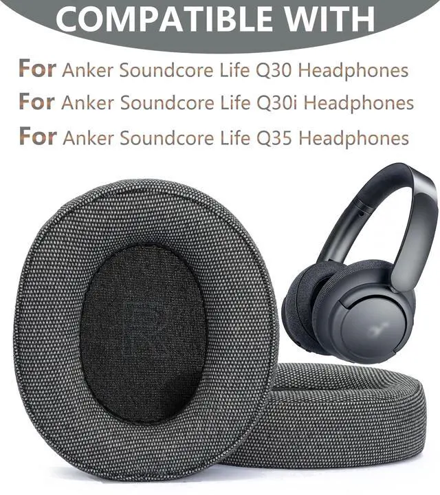 Alt view image 2 of 6 - Replacement Ear Pads Compatible with Anker Soundcore Life Q35 Black | for Anker Soundcore Life Q30 headphones Soft cotton/memory foam ear pads and earmuffs