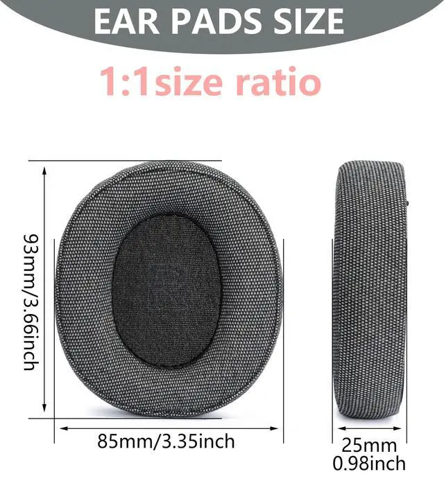 Alt view image 4 of 6 - Replacement Ear Pads Compatible with Anker Soundcore Life Q35 Black | for Anker Soundcore Life Q30 headphones Soft cotton/memory foam ear pads and earmuffs