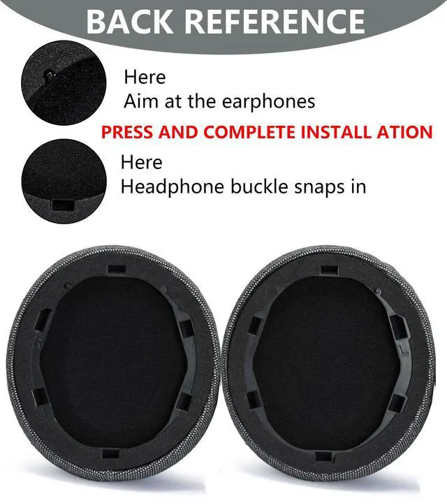 Alt view image 6 of 6 - Replacement Ear Pads Compatible with Anker Soundcore Life Q35 Black | for Anker Soundcore Life Q30 headphones Soft cotton/memory foam ear pads and earmuffs
