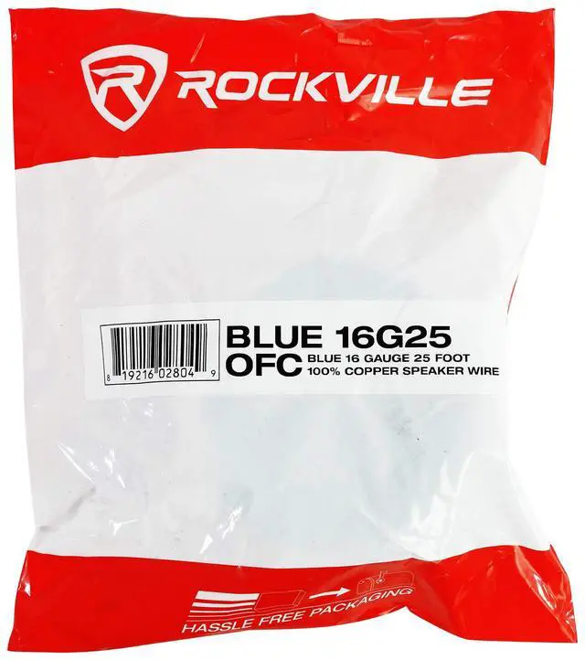 Alt view image 3 of 3 - Blue 16G25 OFC 16 Gauge 25 Ft 100% Copper Speaker Wire | Car/Marine/Home Audio, Tinned for Corrosion Resistance, Super-Flex Design, Foot Markers, Polarity Labels, UV Resistant